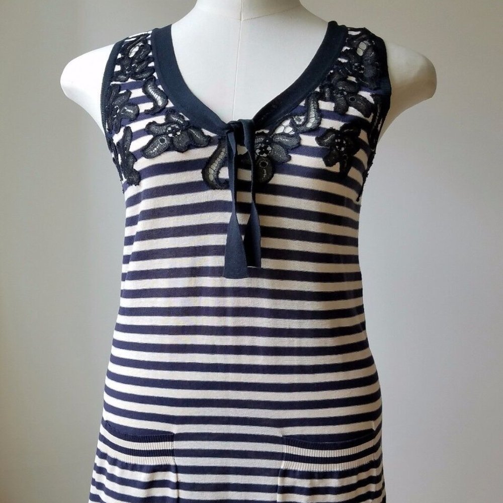 Sonia Rykiel Black & White Striped Sundress Size 40